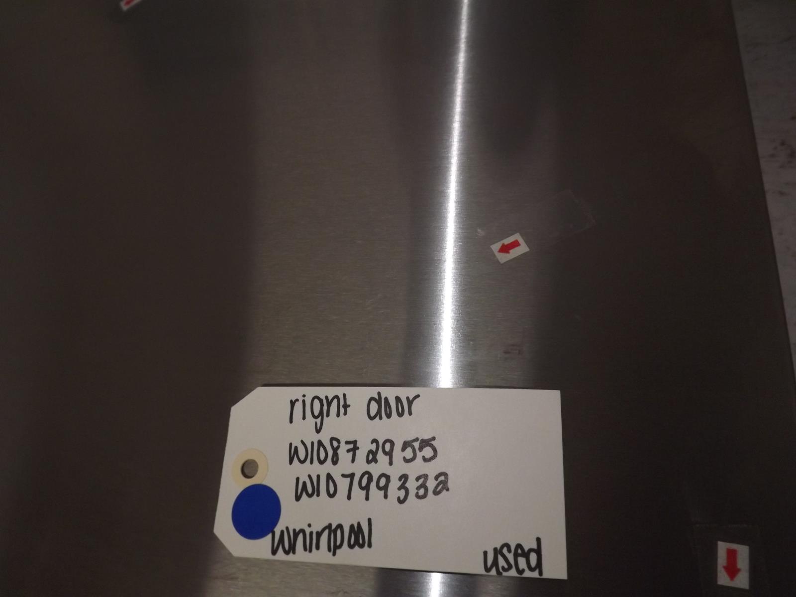 Whirlpool Refrigerator W10872955 W10799332 Right Door Used Whirlpool Refrigerator W10872955 W10799332 Right Door Used